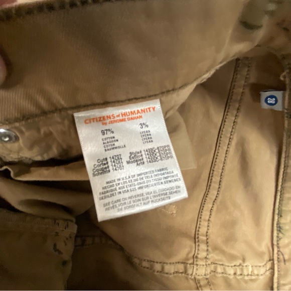 CITIZENS of HUMANITY | Mandy Floral Roll up Pants | Dark Khaki | Size 28 6 - Picture 5 of 6